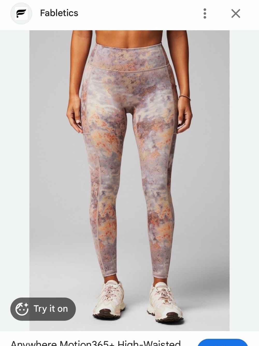 Fabletics medium High-Waisted Printed Leggings - Pastel Marble